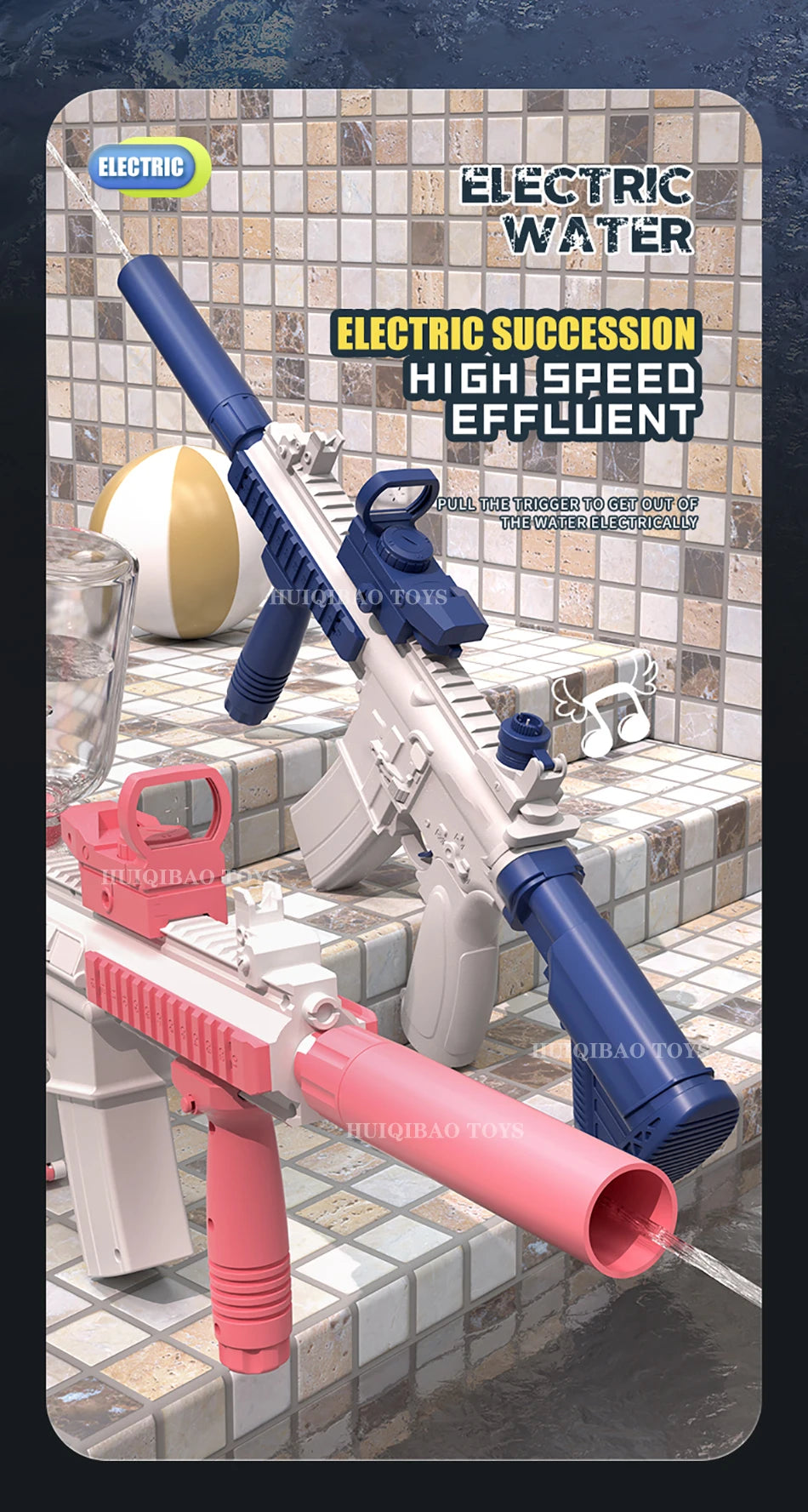 Kids M416 Auto Electric Water Gun Waters Fight Firing Pistol Toy Summer Outdoor Beach Shooting Game Children's Toys Boys Gifts