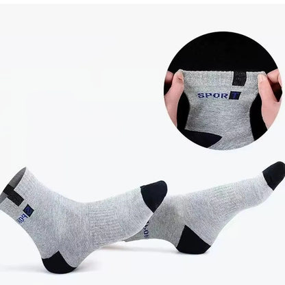 2/5/10 Pairs Men Knitted Anti Odor Round Neck Socks Sports Sweat Absorbing Breathable Soft Comfortable Business Casual Socks
