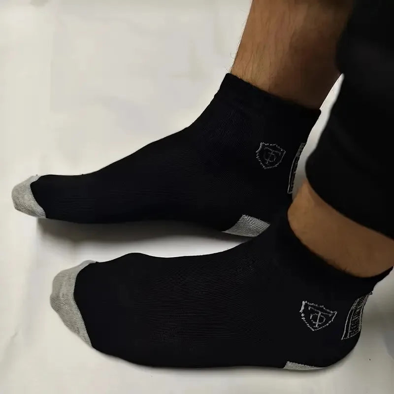 2/5/10 Pairs Men Knitted Anti Odor Round Neck Socks Sports Sweat Absorbing Breathable Soft Comfortable Business Casual Socks