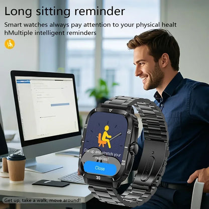 2025 New Smart Watch Sports Style USB Charging Alloy Case Stainless Steel Strap Wireless With Call Reminder Weather Function