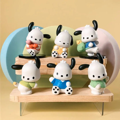 Sanrio Pochacco Go To School Cartoon Anime Figure Doll Model Decorate Action Figures Hobbies Children's Toys Christmas Gift