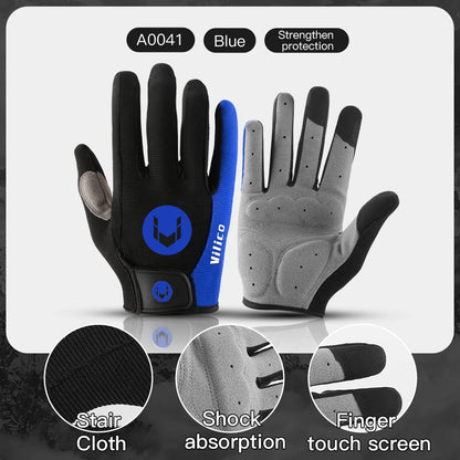Cycling Anti-slip Full Finger Gloves MTB Bike Bicycle Gloves Pad Men Women Breathable Anti-shock Sports Gloves