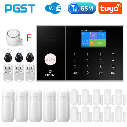 Wireless Home Alarm System Phone 4G Wifi Residential alarm Tuya Smart Home Child Safety protection Anti-theft Camera automation