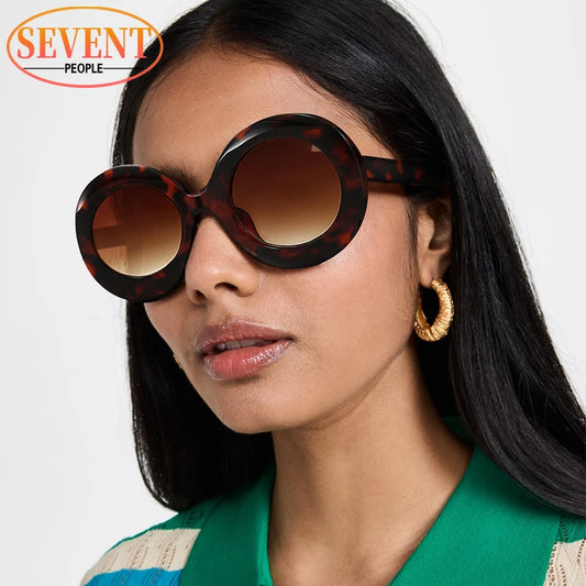 Oversized Round Sunglasses Women 2025 Luxury Brand Designer Vintage Sun Glasses For Female New In Big Frame Oval Shades Eyewear