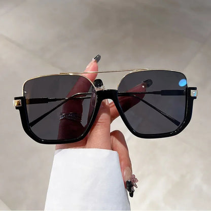 Women Vintage Oversized Sunglasses Fashion Men Square UV400 Shades Eyewear Unisex Trendy Ins Luxury Design Sun Glasses Goggles