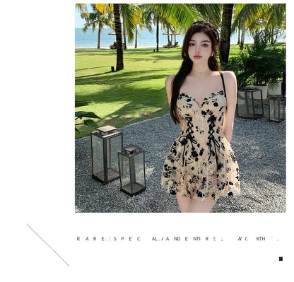 2024 New Swimsuit for Women Soaking in Hot Springs, One-piece Skirt Style with Belly Covering, Slimming and Sexy Bikini Swimwear
