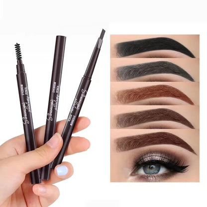 2 in 1 Eyebrow pencil professional Cosmetics makeup for women 5 Colors Waterproof Eyebrow Tattoo brush Long Lasting eyebrow pen