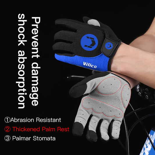 Cycling Anti-slip Full Finger Gloves MTB Bike Bicycle Gloves Pad Men Women Breathable Anti-shock Sports Gloves