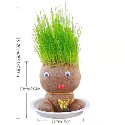 Decoração do quarto casa diy decoração pequena cabeça de grama crescente planta bonito presente das crianças varanda interior va
