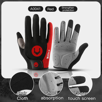 Cycling Anti-slip Full Finger Gloves MTB Bike Bicycle Gloves Pad Men Women Breathable Anti-shock Sports Gloves