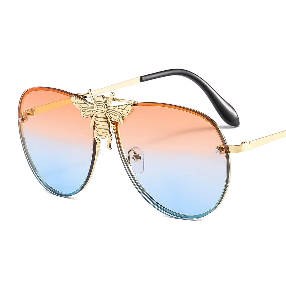 2022 Fashion Modern Oversized Sunglasses For Women Men Luxury Designer Sun Glasses Bee Decoration Trengding Shades UV400