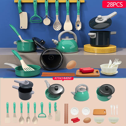 Kids Kitchen Toy Set - Pretend to play with cooking POTS, stoves and other food toys - for boys and girls ages 3-6!