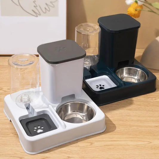 2 in 1 Automatic Pet Feeder Cat Feeder and Water Dispenser Portable Automatic Feeders Non-Slip Pet Bowl Pet Supplies for Cat Dog