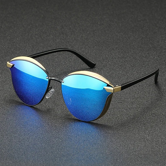 High-quality Sunglasses For Both Men And Women, Featuring Golden Frames, Suitable For Hiking, Driving, Fishing, And Photography.