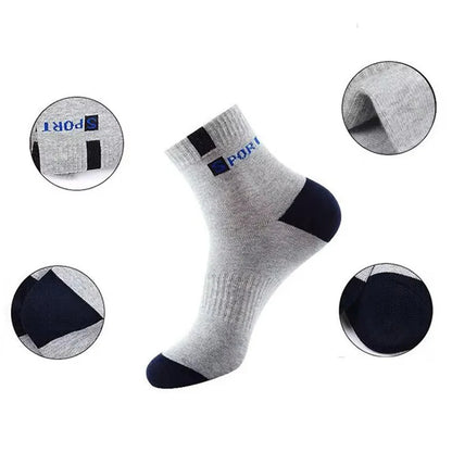 2/5/10 Pairs Men Knitted Anti Odor Round Neck Socks Sports Sweat Absorbing Breathable Soft Comfortable Business Casual Socks
