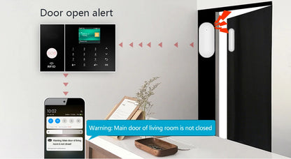 Wireless Home Alarm System Phone 4G Wifi Residential alarm Tuya Smart Home Child Safety protection Anti-theft Camera automation
