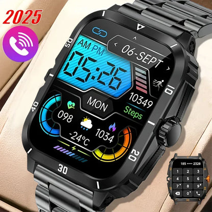 2025 New Smart Watch Sports Style USB Charging Alloy Case Stainless Steel Strap Wireless With Call Reminder Weather Function
