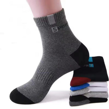 2/5/10 Pairs Men Knitted Anti Odor Round Neck Socks Sports Sweat Absorbing Breathable Soft Comfortable Business Casual Socks