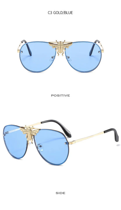 2022 Fashion Modern Oversized Sunglasses For Women Men Luxury Designer Sun Glasses Bee Decoration Trengding Shades UV400