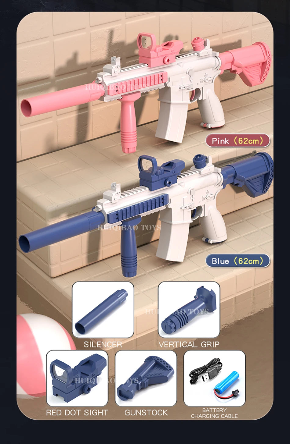 Kids M416 Auto Electric Water Gun Waters Fight Firing Pistol Toy Summer Outdoor Beach Shooting Game Children's Toys Boys Gifts