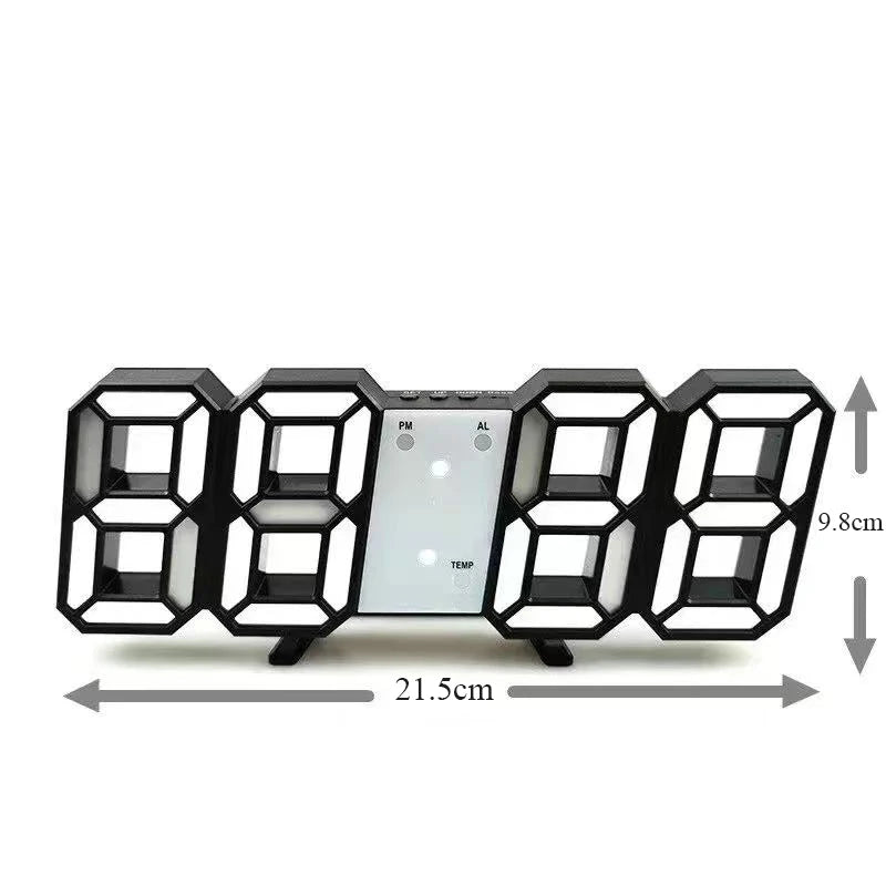 3D Digital Wall Clock Decoration for Home Glow Night Mode Adjustable Electronic Watch Living Room LED Clock Decor Clocks Garden