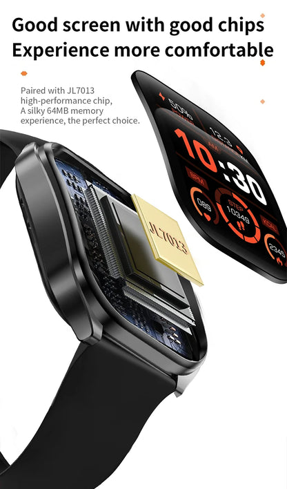 2025 Smart Watch 2.01" IPS HD Display | IP68 Waterproof | Bluetooth 5.3 | 3D Curved Glass | Smart Features:Voice Assistant