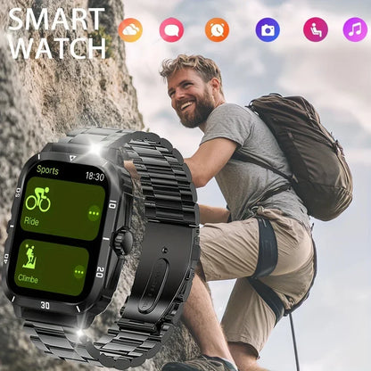 2025 New Smart Watch Sports Style USB Charging Alloy Case Stainless Steel Strap Wireless With Call Reminder Weather Function