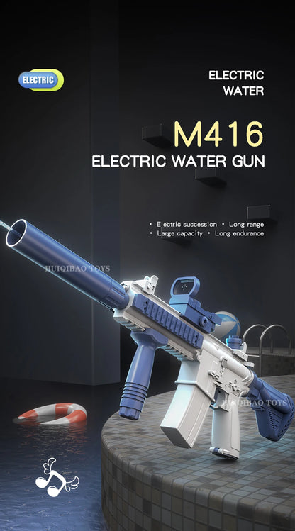 Kids M416 Auto Electric Water Gun Waters Fight Firing Pistol Toy Summer Outdoor Beach Shooting Game Children's Toys Boys Gifts