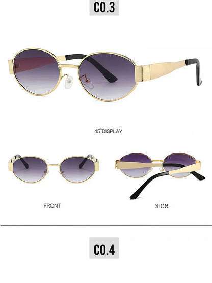 Luxury brand metal sunglasses for men and women unisex designer fashion sun glasses Oval unisex Stylish Eyewear shades UV400