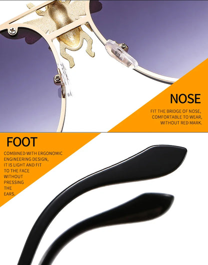 2022 Fashion Modern Oversized Sunglasses For Women Men Luxury Designer Sun Glasses Bee Decoration Trengding Shades UV400