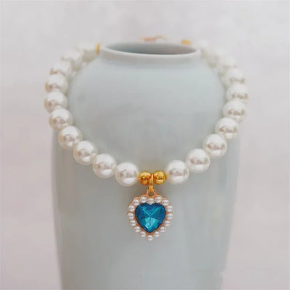 Adjustable Pet Pearl Necklace Accessories for Cats Gotas Animals Fashion Gem Sphynx Cat Collar Kitten Dog Collier Chat