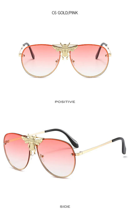 2022 Fashion Modern Oversized Sunglasses For Women Men Luxury Designer Sun Glasses Bee Decoration Trengding Shades UV400