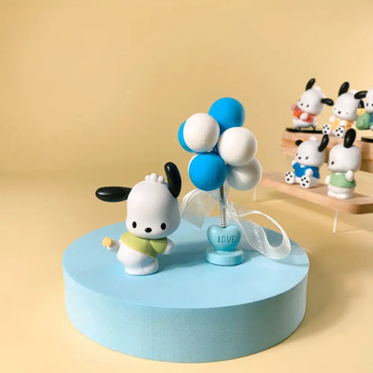 Sanrio Pochacco Go To School Cartoon Anime Figure Doll Model Decorate Action Figures Hobbies Children's Toys Christmas Gift