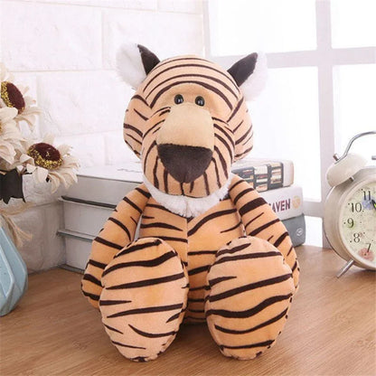 25CM Kawaii Jungle Animal Plush Toys Forest Animal Plush Dog Zebra Elephant Lion Fox Giraffe Children's Toys Doll Birthday Gift