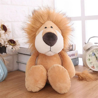 25CM Kawaii Jungle Animal Plush Toys Forest Animal Plush Dog Zebra Elephant Lion Fox Giraffe Children's Toys Doll Birthday Gift