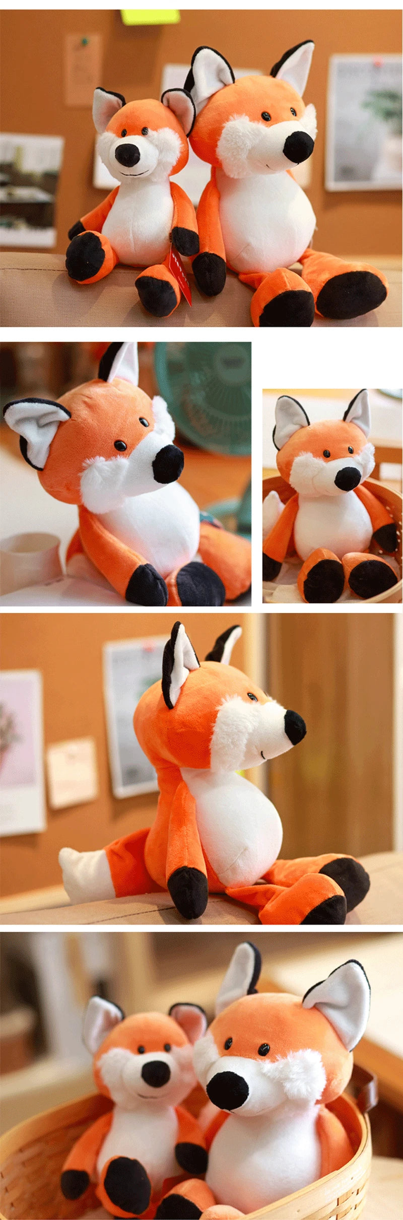 25CM Kawaii Jungle Animal Plush Toys Forest Animal Plush Dog Zebra Elephant Lion Fox Giraffe Children's Toys Doll Birthday Gift