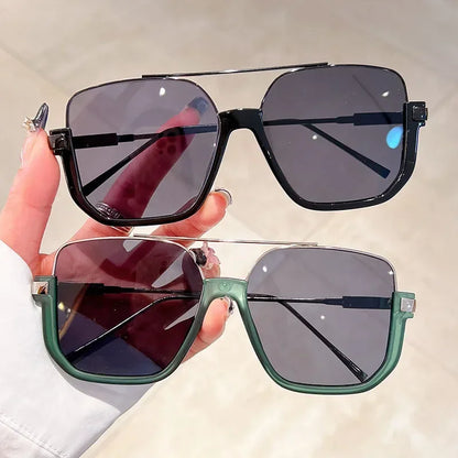 Women Vintage Oversized Sunglasses Fashion Men Square UV400 Shades Eyewear Unisex Trendy Ins Luxury Design Sun Glasses Goggles