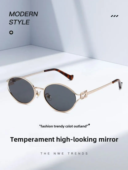 New Summer Sunglasses – Oval-shaped, high-end ins-style women's fashion sunglasses, cross-border influencer favorite.