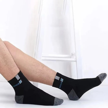2/5/10 Pairs Men Knitted Anti Odor Round Neck Socks Sports Sweat Absorbing Breathable Soft Comfortable Business Casual Socks