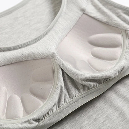 2024 Women's Vest Tops With Built In Bra Neck Vest Padded Slim Fit Tank Tops Sexy Shirts With Chest Pad Feminino Casual