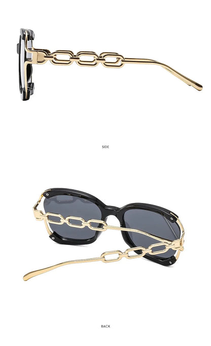 Designer Overisze Sunglasses For Woman Black Women's Fashion Metal Party Sun Glasses Big Frame Sale With Case Brown Green Red