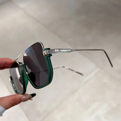 Women Vintage Oversized Sunglasses Fashion Men Square UV400 Shades Eyewear Unisex Trendy Ins Luxury Design Sun Glasses Goggles