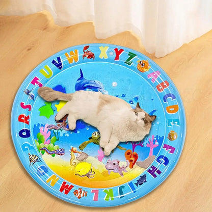 Water Play Mat For Cats Water Mat For Cat And Dog Thickened Water Sensory Playmat Pet Play Water Sensory Pad Summer Cooling Pet
