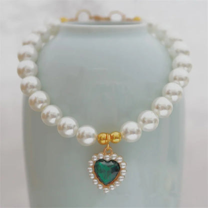 Adjustable Pet Pearl Necklace Accessories for Cats Gotas Animals Fashion Gem Sphynx Cat Collar Kitten Dog Collier Chat