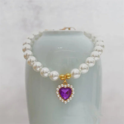 Adjustable Pet Pearl Necklace Accessories for Cats Gotas Animals Fashion Gem Sphynx Cat Collar Kitten Dog Collier Chat