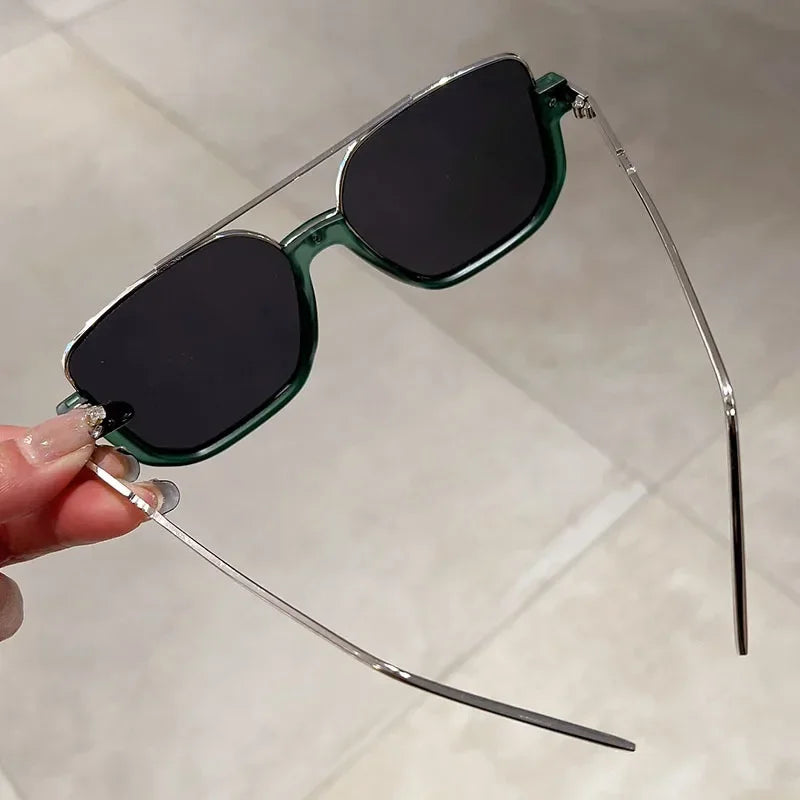 Women Vintage Oversized Sunglasses Fashion Men Square UV400 Shades Eyewear Unisex Trendy Ins Luxury Design Sun Glasses Goggles