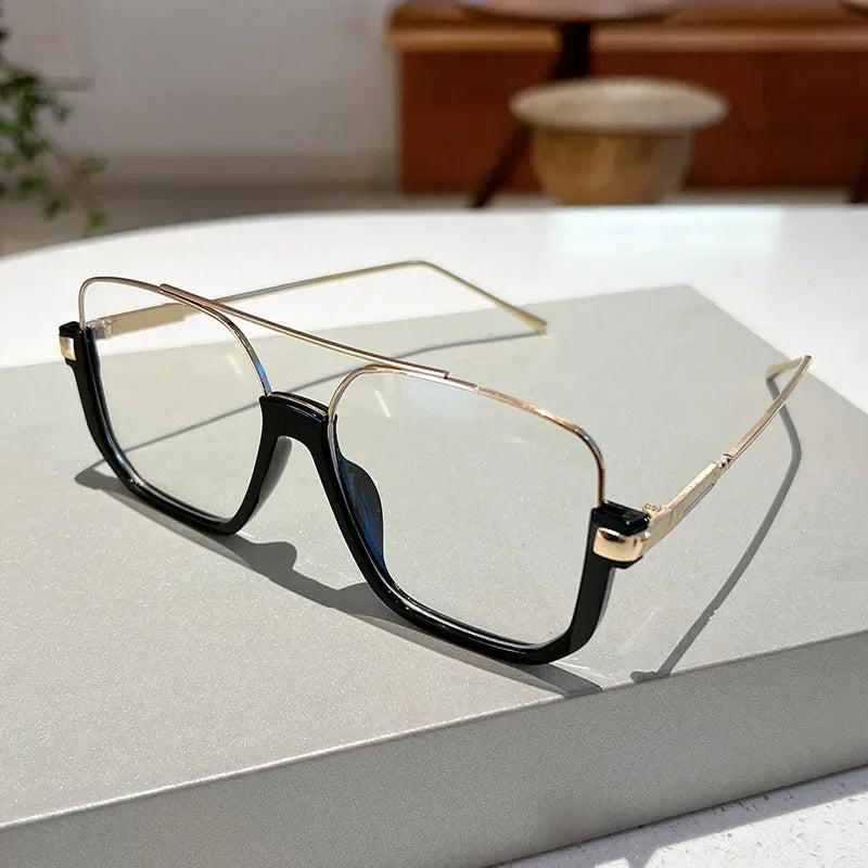 Women Vintage Oversized Sunglasses Fashion Men Square UV400 Shades Eyewear Unisex Trendy Ins Luxury Design Sun Glasses Goggles