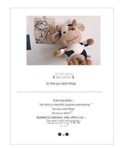 Cute Cow Plush Toy Rag Doll for Girlfriend Children's Toys Gifts Plush Toys Pillow Plushie Stuffed Animal Patung Dolls