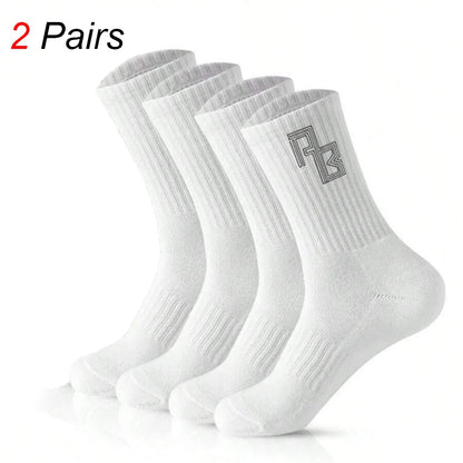 2/5/10 Pairs Men Knitted Anti Odor Round Neck Socks Sports Sweat Absorbing Breathable Soft Comfortable Business Casual Socks