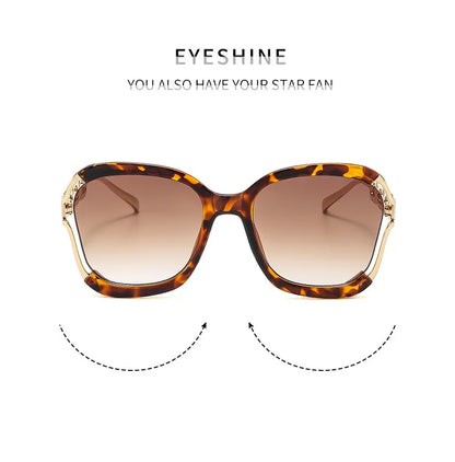 Designer Overisze Sunglasses For Woman Black Women's Fashion Metal Party Sun Glasses Big Frame Sale With Case Brown Green Red